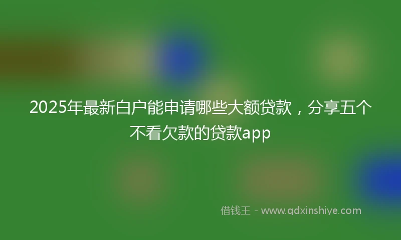2025年最新白户能申请哪些大额贷款，分享五个不看欠款的贷款app