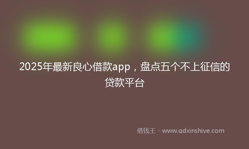2025年最新良心借款app，盘点五个不上征信的贷款平台