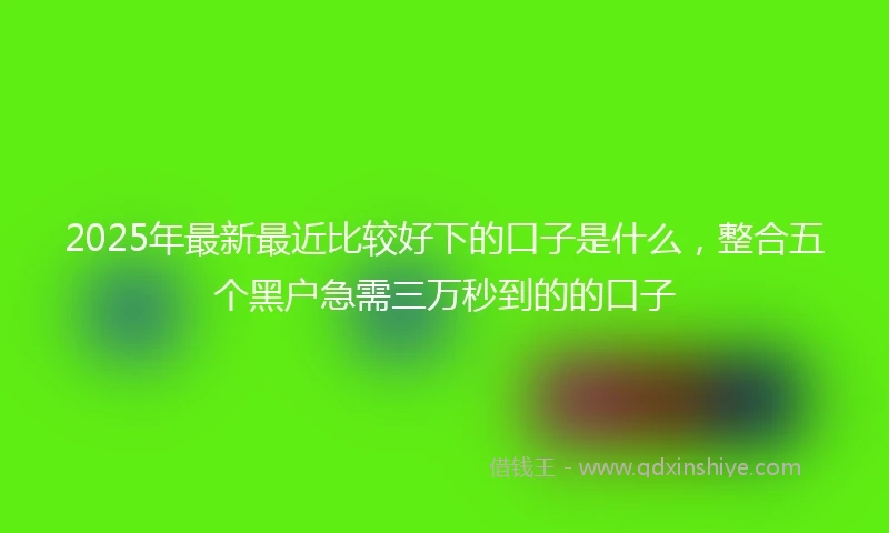 2025年最新最近比较好下的口子是什么，整合五个黑户急需三万秒到的的口子