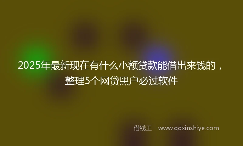 2025年最新现在有什么小额贷款能借出来钱的，整理5个网贷黑户必过软件