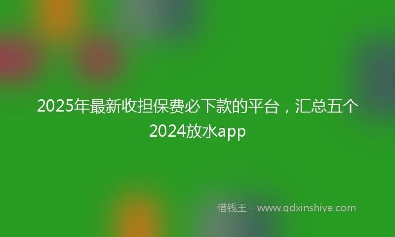 2025年最新收担保费必下款的平台，汇总五个2024放水app