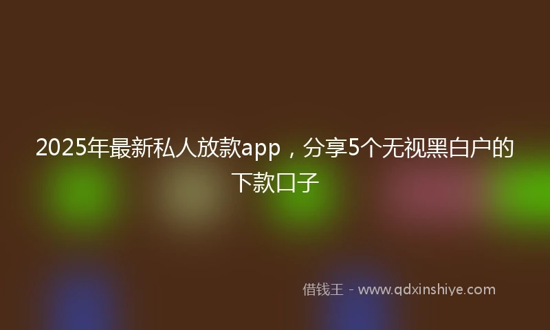 2025年最新私人放款app，分享5个无视黑白户的下款口子