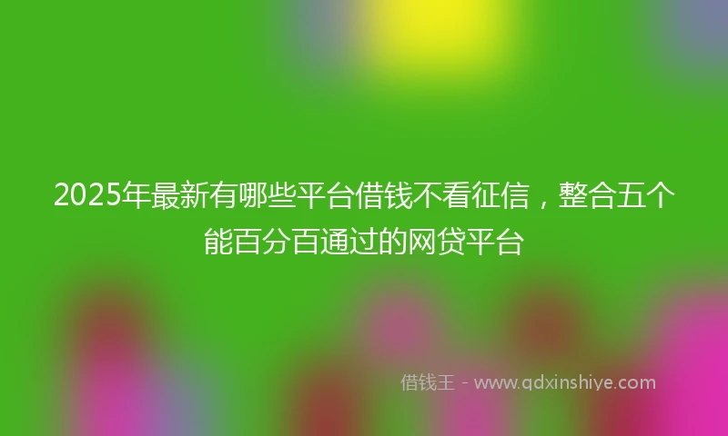 2025年最新有哪些平台借钱不看征信，整合五个能百分百通过的网贷平台