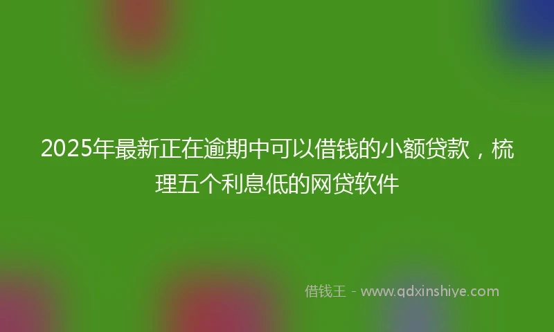 2025年最新正在逾期中可以借钱的小额贷款，梳理五个利息低的网贷软件