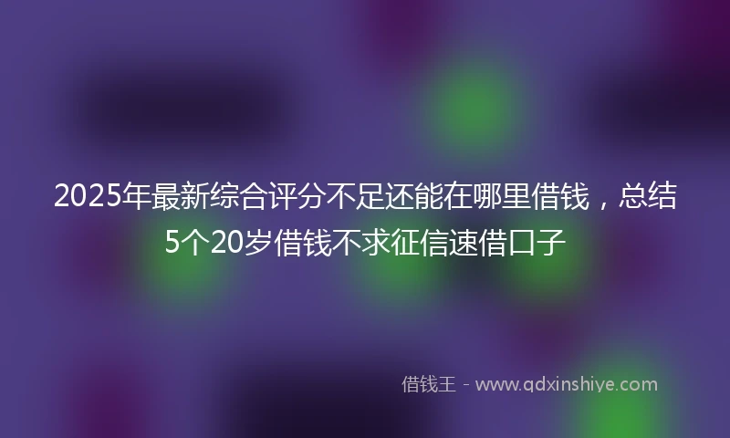 2025年最新综合评分不足还能在哪里借钱，总结5个20岁借钱不求征信速借口子