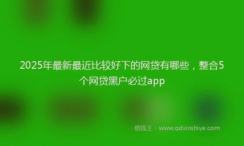 2025年最新最近比较好下的网贷有哪些，整合5个网贷黑户必过app