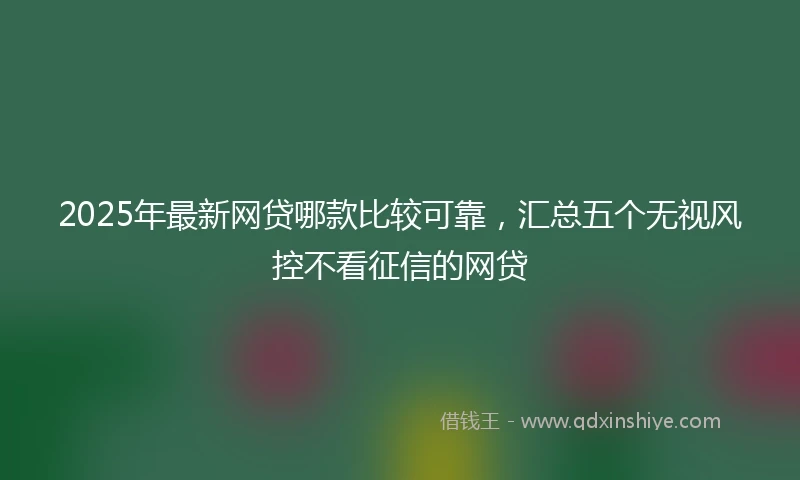 2025年最新网贷哪款比较可靠，汇总五个无视风控不看征信的网贷