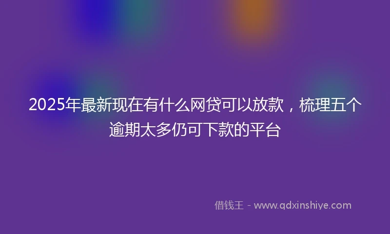 2025年最新现在有什么网贷可以放款，梳理五个逾期太多仍可下款的平台