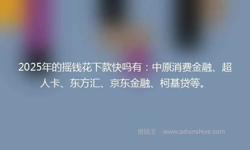 2025年的摇钱花下款快吗有：中原消费金融、超人卡、东方汇、京东金融、柯基贷等。