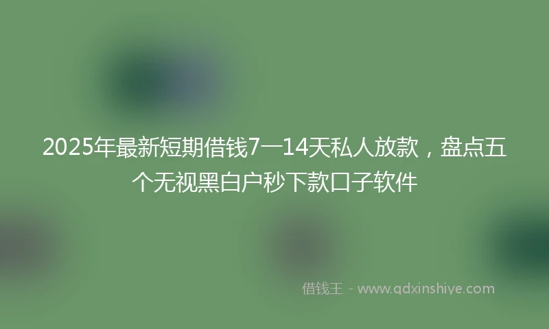 2025年最新短期借钱7一14天私人放款，盘点五个无视黑白户秒下款口子软件