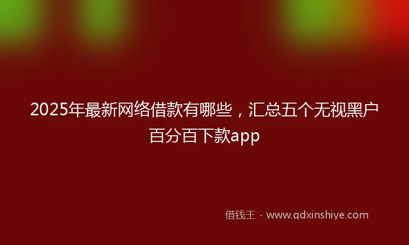 2025年最新网络借款有哪些，汇总五个无视黑户百分百下款app