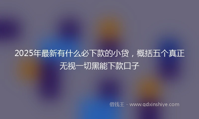 2025年最新有什么必下款的小贷，概括五个真正无视一切黑能下款口子