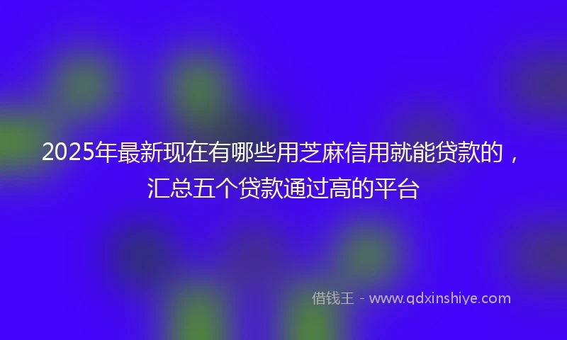 2025年最新现在有哪些用芝麻信用就能贷款的，汇总五个贷款通过高的平台