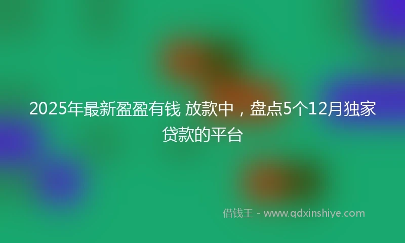2025年最新盈盈有钱 放款中，盘点5个12月独家贷款的平台