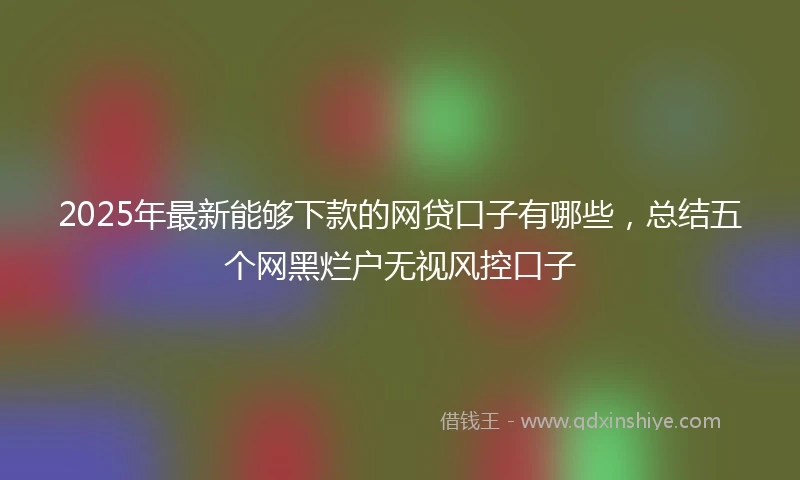 2025年最新能够下款的网贷口子有哪些,总结五个网黑烂户无视风控口子