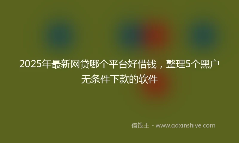 2025年最新网贷哪个平台好借钱，整理5个黑户无条件下款的软件
