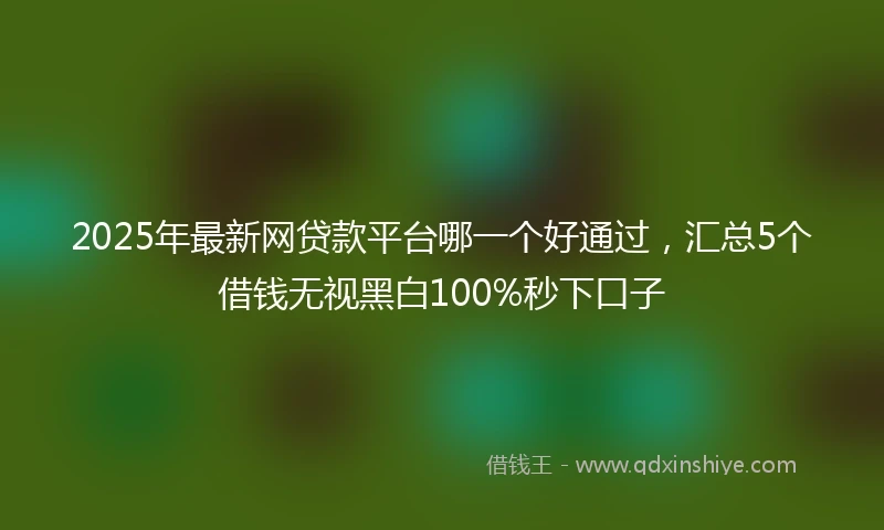 2025年最新网贷款平台哪一个好通过，汇总5个借钱无视黑白100%秒下口子