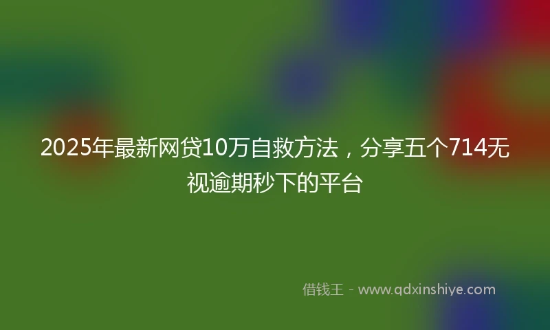 2025年最新网贷10万自救方法，分享五个714无视逾期秒下的平台