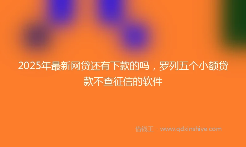 2025年最新网贷还有下款的吗，罗列五个小额贷款不查征信的软件