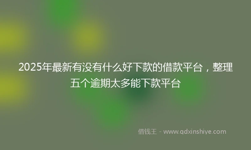 2025年最新有没有什么好下款的借款平台，整理五个逾期太多能下款平台