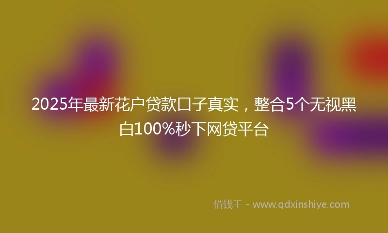 2025年最新花户贷款口子真实，整合5个无视黑白100%秒下网贷平台