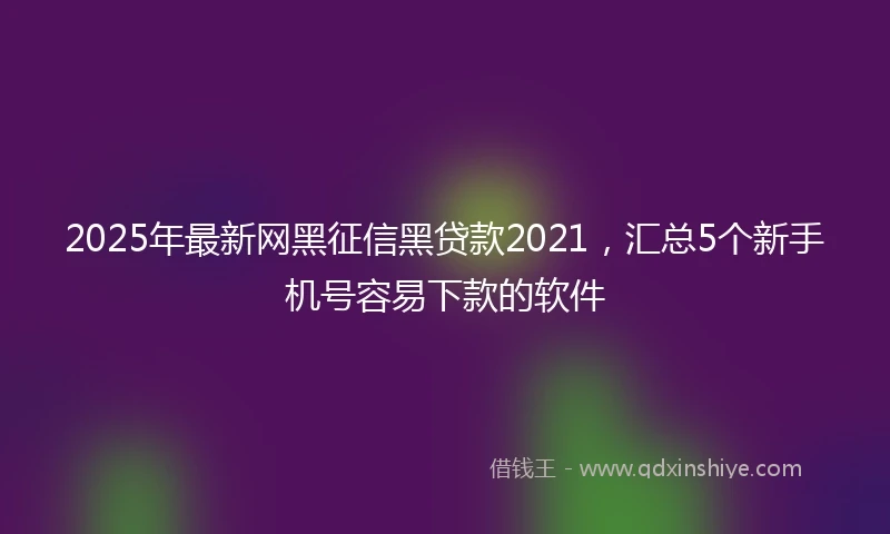 2025年最新网黑征信黑贷款2021，汇总5个新手机号容易下款的软件