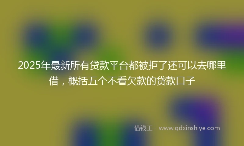 2025年最新所有贷款平台都被拒了还可以去哪里借，概括五个不看欠款的贷款口子