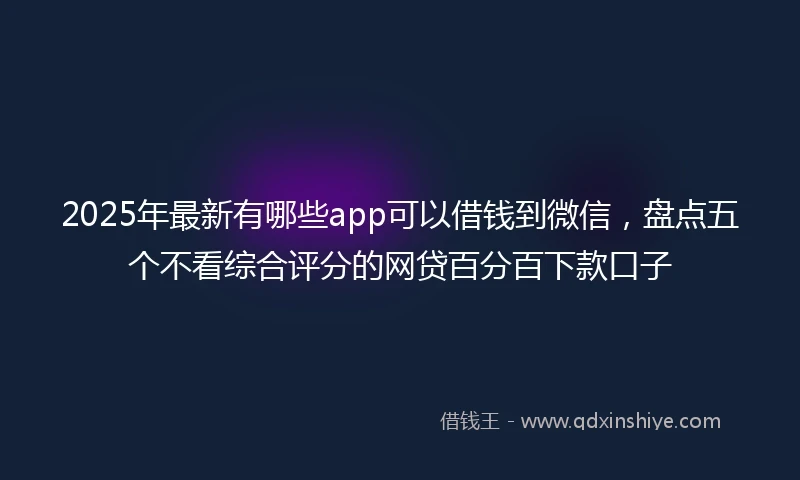 2025年最新有哪些app可以借钱到微信，盘点五个不看综合评分的网贷百分百下款口子