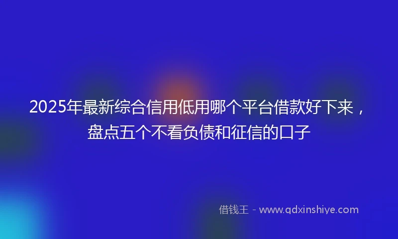 2025年最新综合信用低用哪个平台借款好下来，盘点五个不看负债和征信的口子