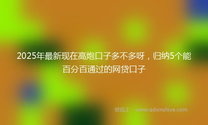 2025年最新现在高炮口子多不多呀，归纳5个能百分百通过的网贷口子