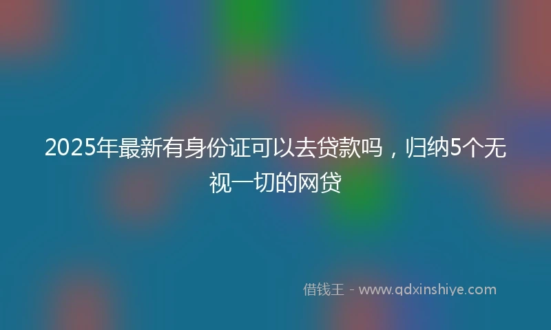 2025年最新有身份证可以去贷款吗，归纳5个无视一切的网贷