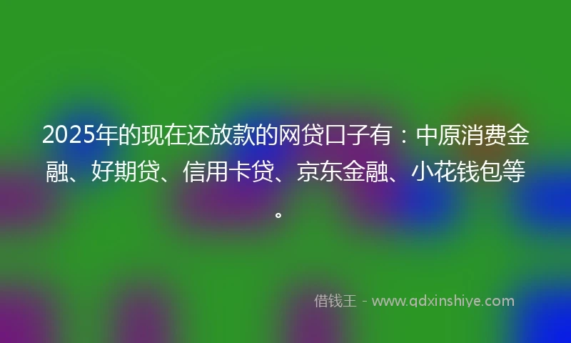 2025年的现在还放款的网贷口子有：中原消费金融、好期贷、信用卡贷、京东金融、小花钱包等。