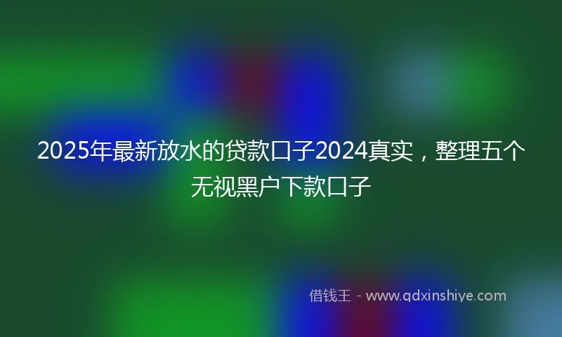 2025年最新放水的贷款口子2024真实，整理五个无视黑户下款口子