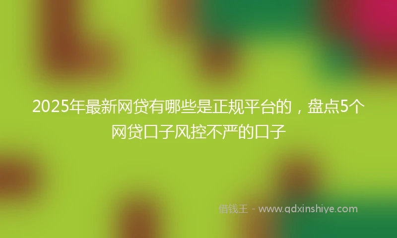 2025年最新网贷有哪些是正规平台的，盘点5个网贷口子风控不严的口子