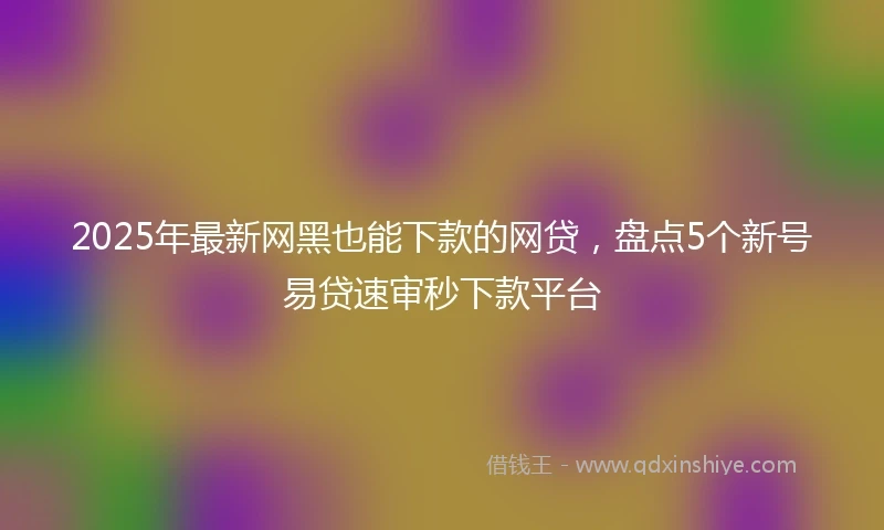 2025年最新网黑也能下款的网贷，盘点5个新号易贷速审秒下款平台
