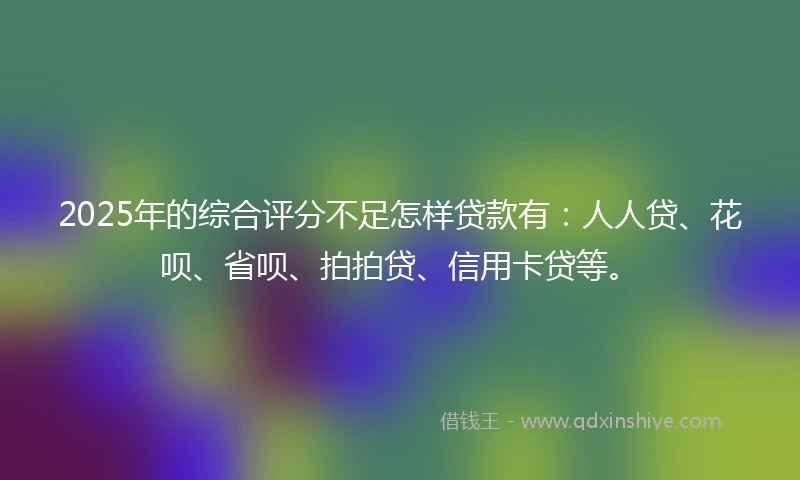 2025年的综合评分不足怎样贷款有：人人贷、花呗、省呗、拍拍贷、信用卡贷等。
