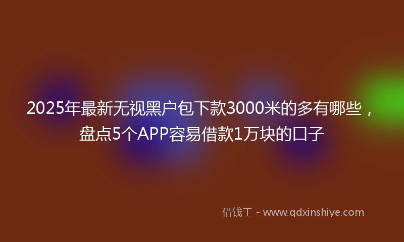 2025年最新无视黑户包下款3000米的多有哪些，盘点5个APP容易借款1万块的口子