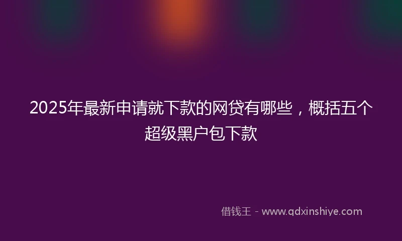 2025年最新申请就下款的网贷有哪些，概括五个超级黑户包下款