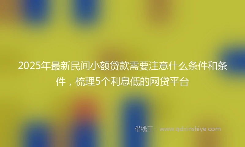 2025年最新民间小额贷款需要注意什么条件和条件，梳理5个利息低的网贷平台