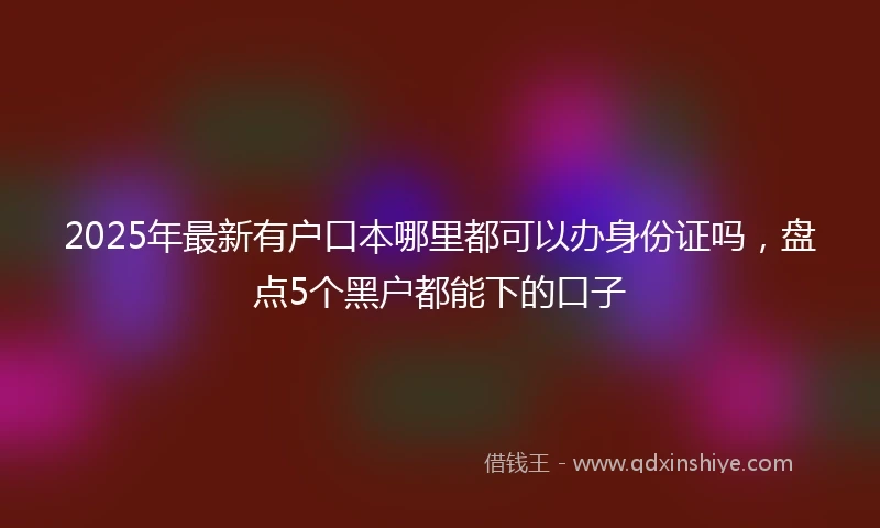2025年最新有户口本哪里都可以办身份证吗，盘点5个黑户都能下的口子