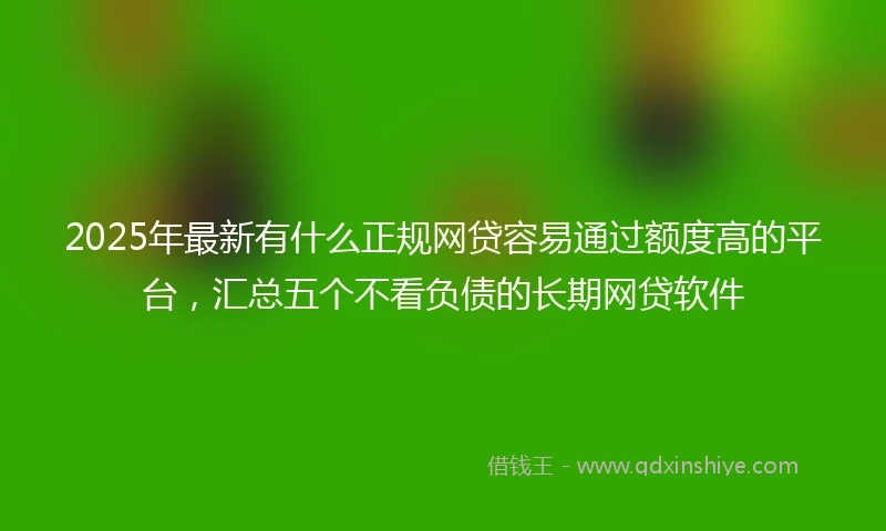 2025年最新有什么正规网贷容易通过额度高的平台，汇总五个不看负债的长期网贷软件