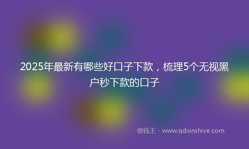 2025年最新有哪些好口子下款，梳理5个无视黑户秒下款的口子