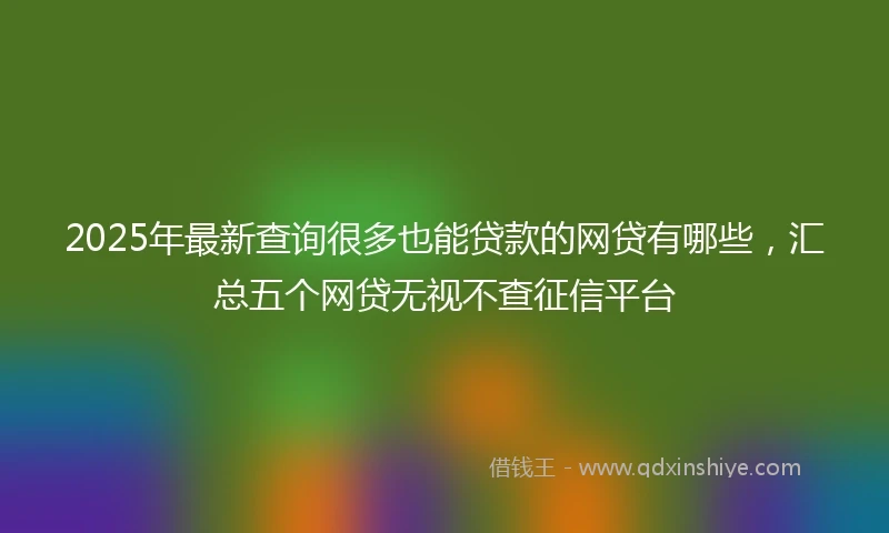 2025年最新查询很多也能贷款的网贷有哪些，汇总五个网贷无视不查征信平台