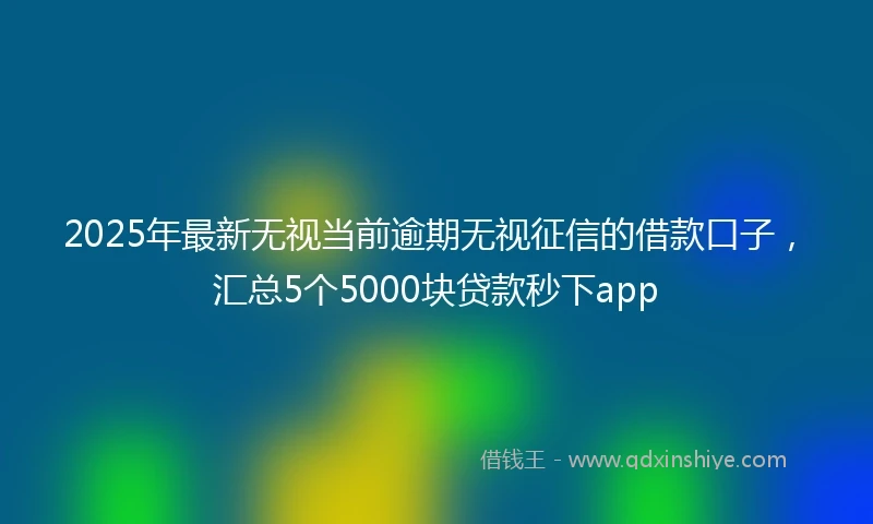 2025年最新无视当前逾期无视征信的借款口子，汇总5个5000块贷款秒下app