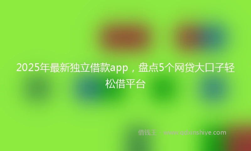 2025年最新独立借款app，盘点5个网贷大口子轻松借平台