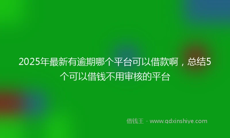 2025年最新有逾期哪个平台可以借款啊，总结5个可以借钱不用审核的平台