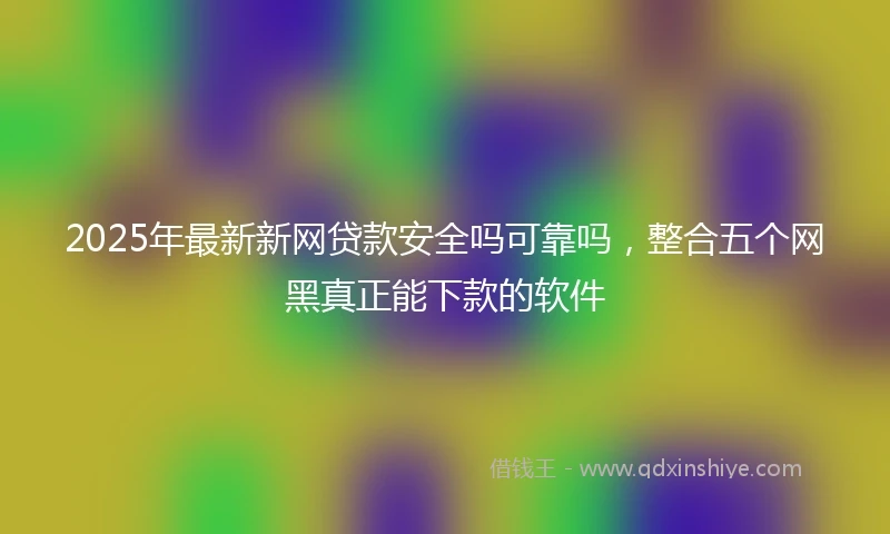 2025年最新新网贷款安全吗可靠吗，整合五个网黑真正能下款的软件