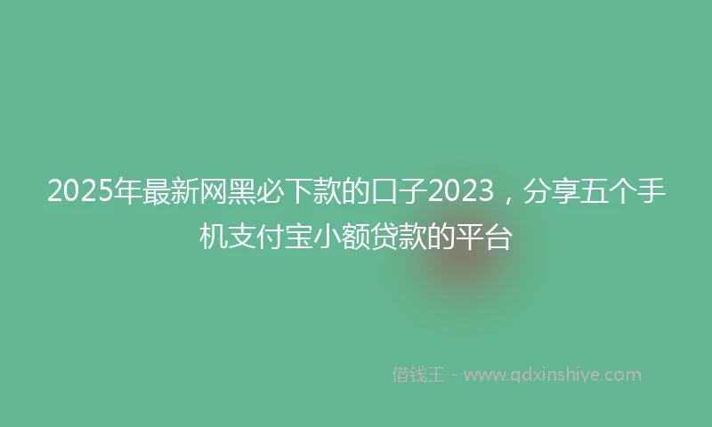2025年最新网黑必下款的口子2023，分享五个手机支付宝小额贷款的平台