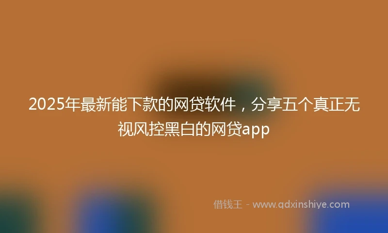 2025年最新能下款的网贷软件，分享五个真正无视风控黑白的网贷app