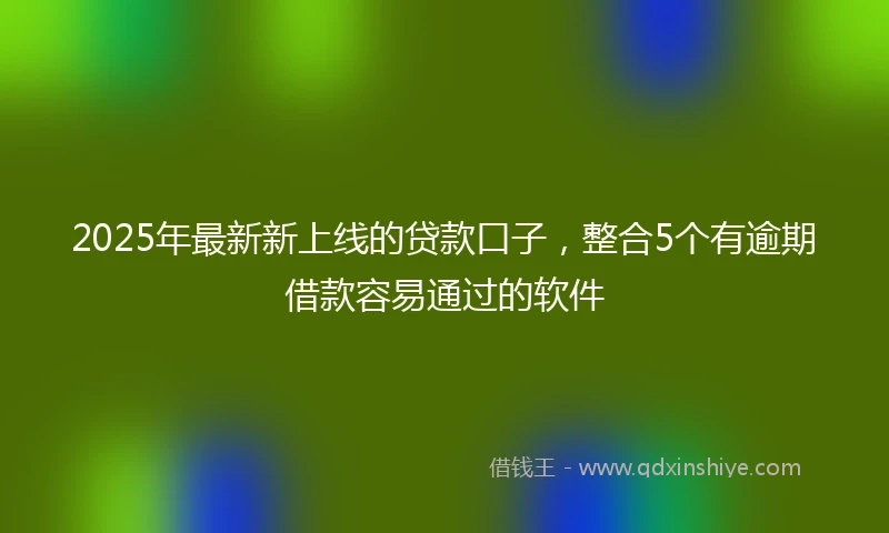 2025年最新新上线的贷款口子，整合5个有逾期借款容易通过的软件